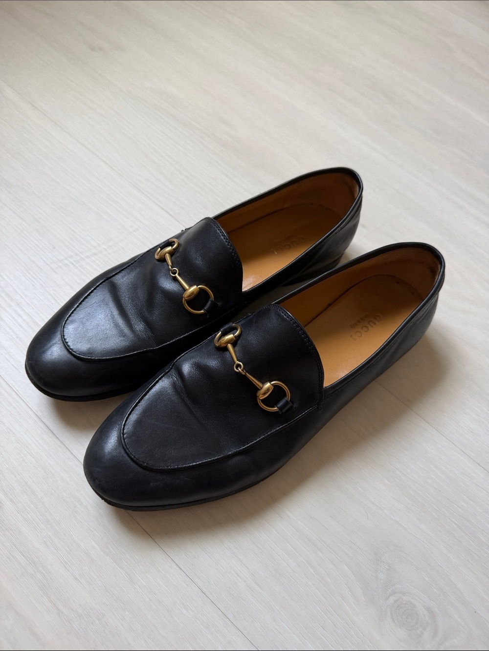 Gucci Black Leather Horsebit Loafers